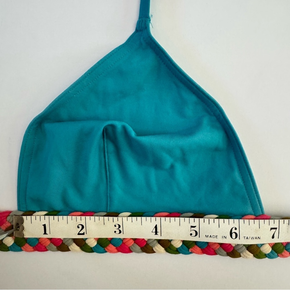 NWT ERES “Mambo Poncho” Braid Fringe Trimmed Triangle Bikini Top Turquoise 42/10 - Picture 15 of 15